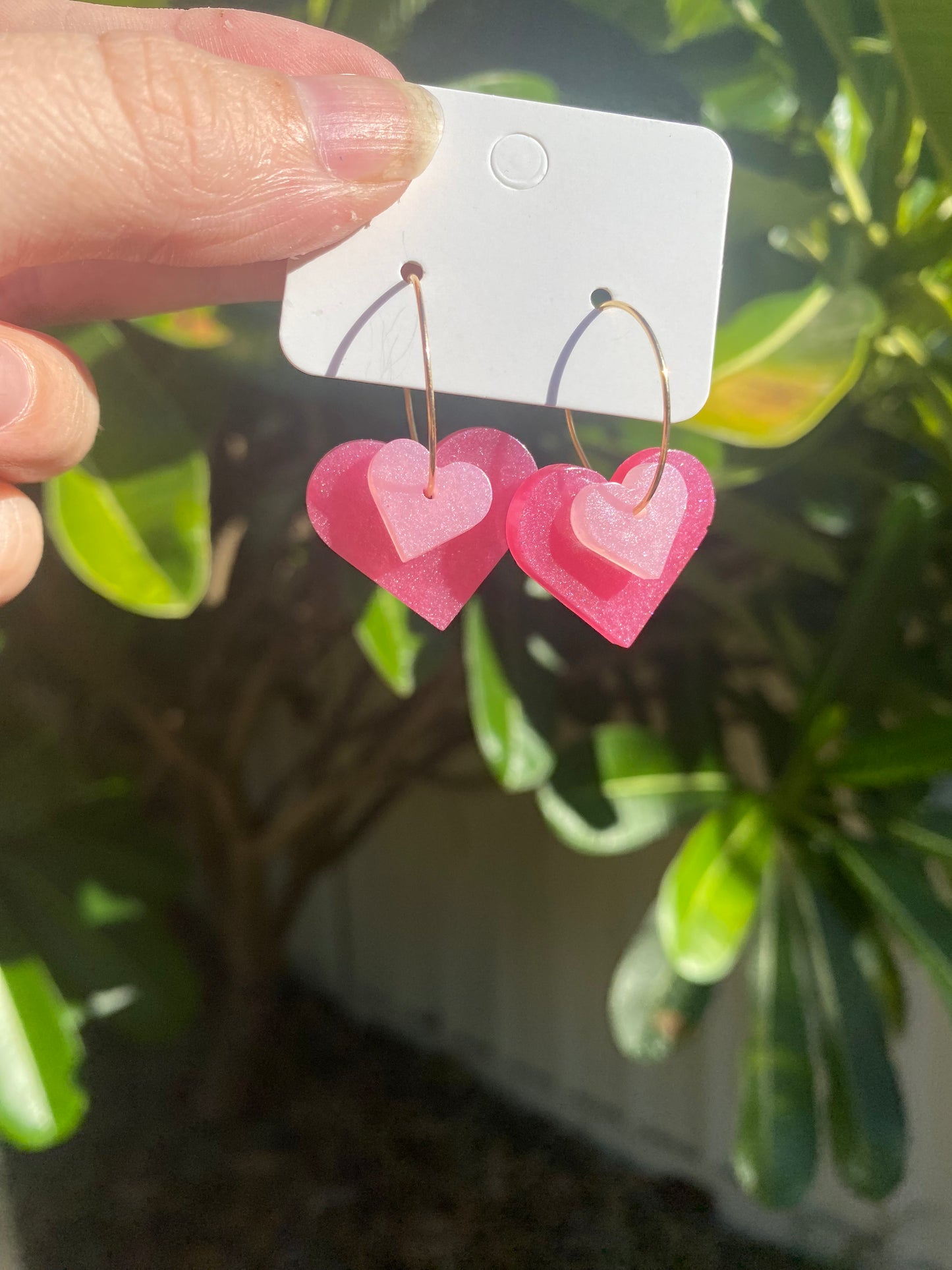 Double Heart Hoops