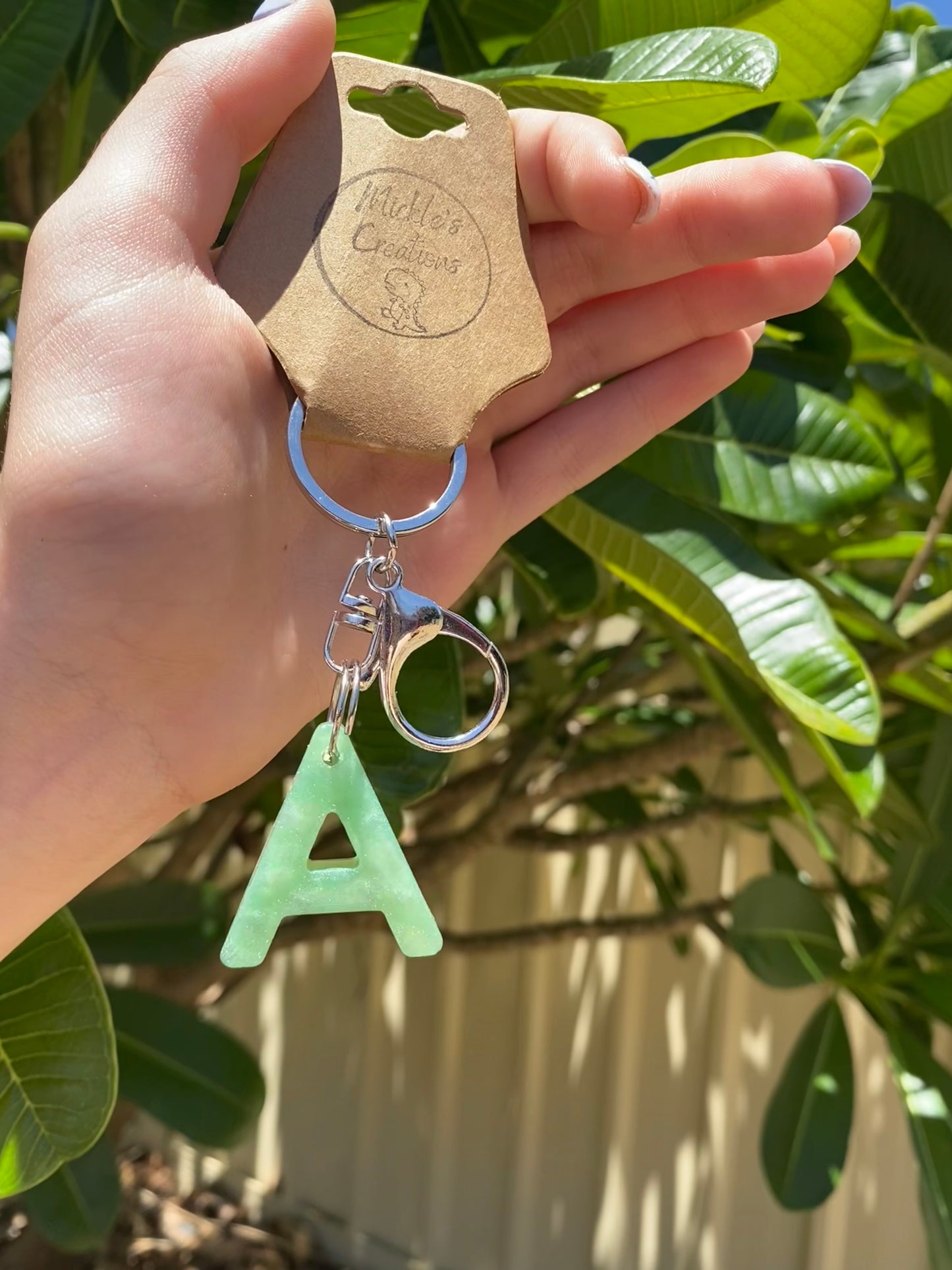 Resin Letter Key Rings