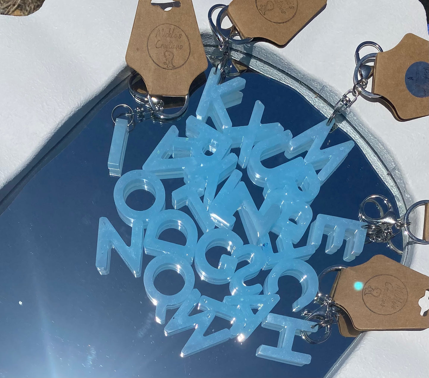 Resin Letter Key Rings